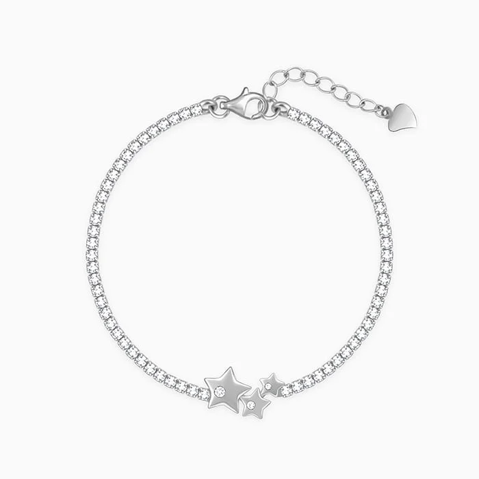 Trending Jewelry Styles Now At Limited-Time Discounts Silver Triple Star Tennis Bracelet Trending Jewelry Styles Now At Limited-Time Discounts Silver Triple Star Tennis Bracelet