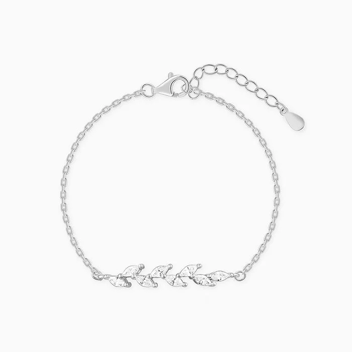 Your Dream Jewelry At Dream Prices – Shop Now Silver Zircon Ferns Bracelet
