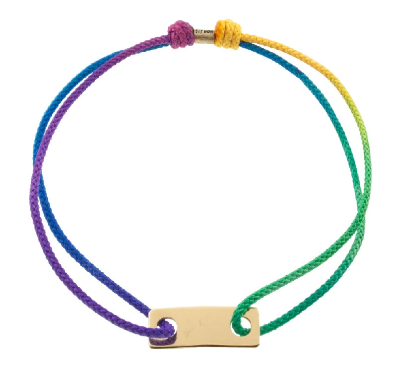 Exclusive Jewelry Sale – Shine For Less Small Gold Link ID Plate on Rainbow Cord Bracelet Exclusive Jewelry Sale – Shine For Less Small Gold Link ID Plate on Rainbow Cord Bracelet