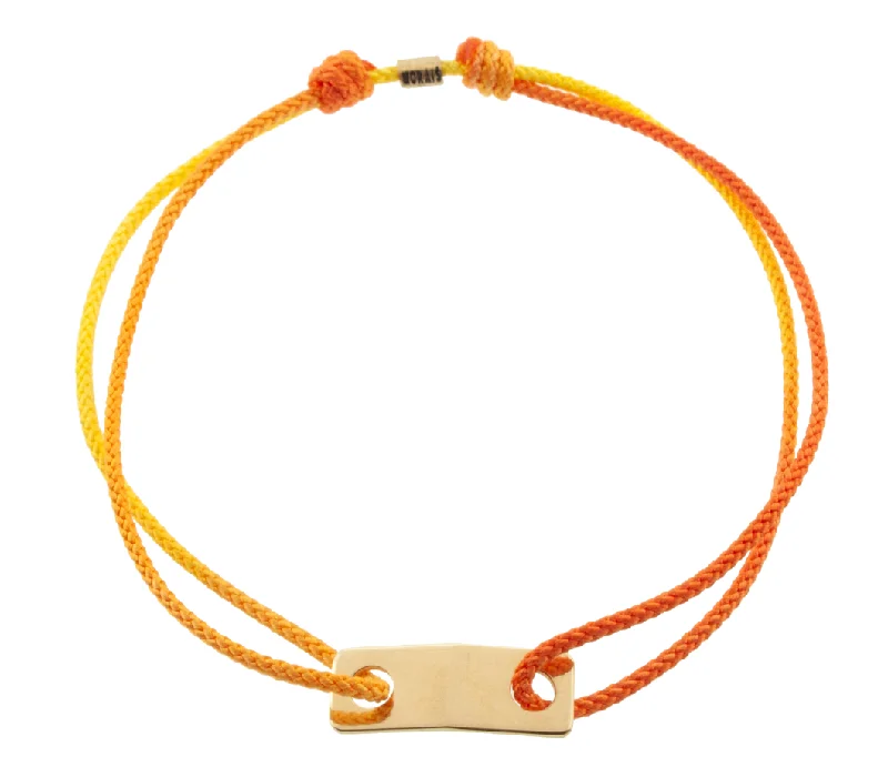Fashion-Forward Jewelry At Incredible Prices Small Gold Link ID Plate on Yellow Ombre Cord Bracelet Fashion-Forward Jewelry At Incredible Prices Small Gold Link ID Plate on Yellow Ombre Cord Bracelet