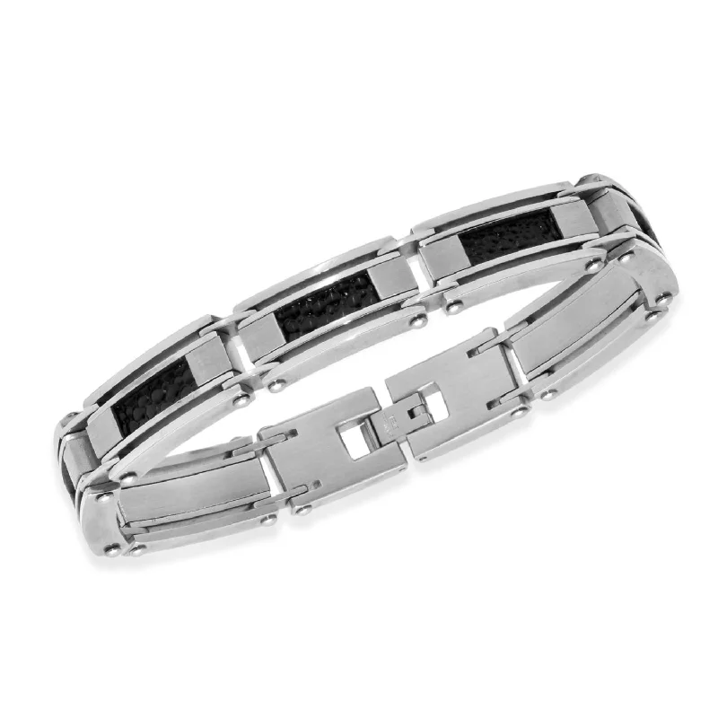 Huge Savings On Timeless Jewelry Collections Stainless Steel 8.5-inch Leather Inlay Bracelet Huge Savings On Timeless Jewelry Collections Stainless Steel 8.5-inch Leather Inlay Bracelet
