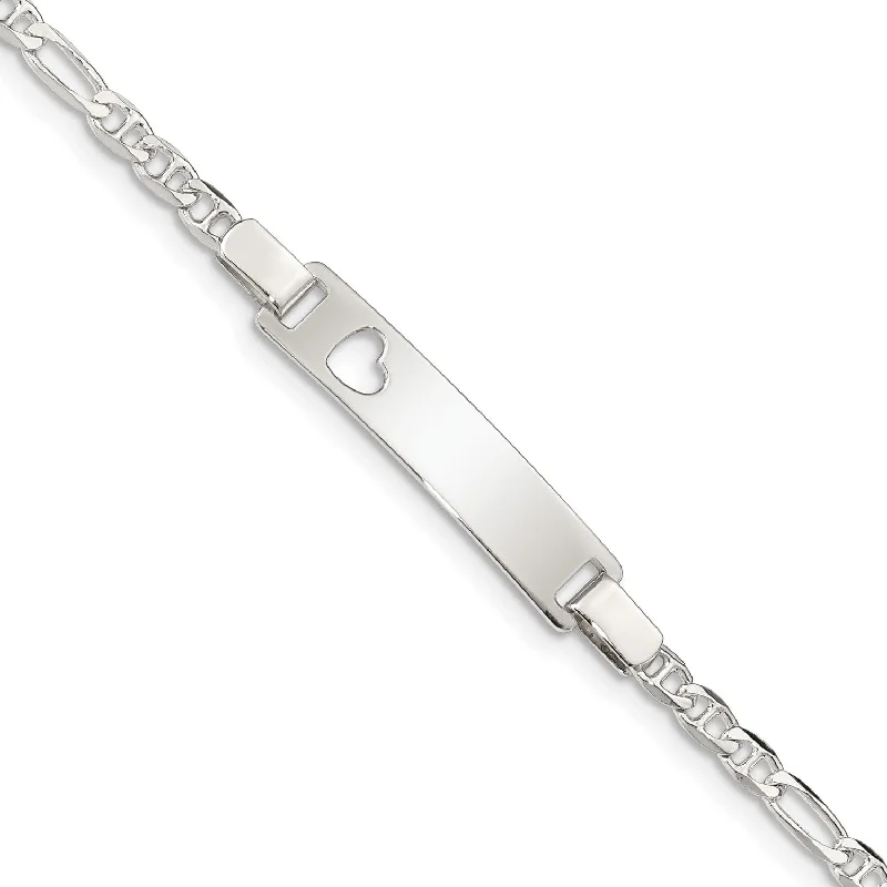 Luxury Handcrafted Jewelry For Elegant Looks Sterling Silver 6-inch 6MM Childrens Lobster Clasp ID Heart Bracelet Luxury Handcrafted Jewelry For Elegant Looks Sterling Silver 6-inch 6MM Childrens Lobster Clasp ID Heart Bracelet