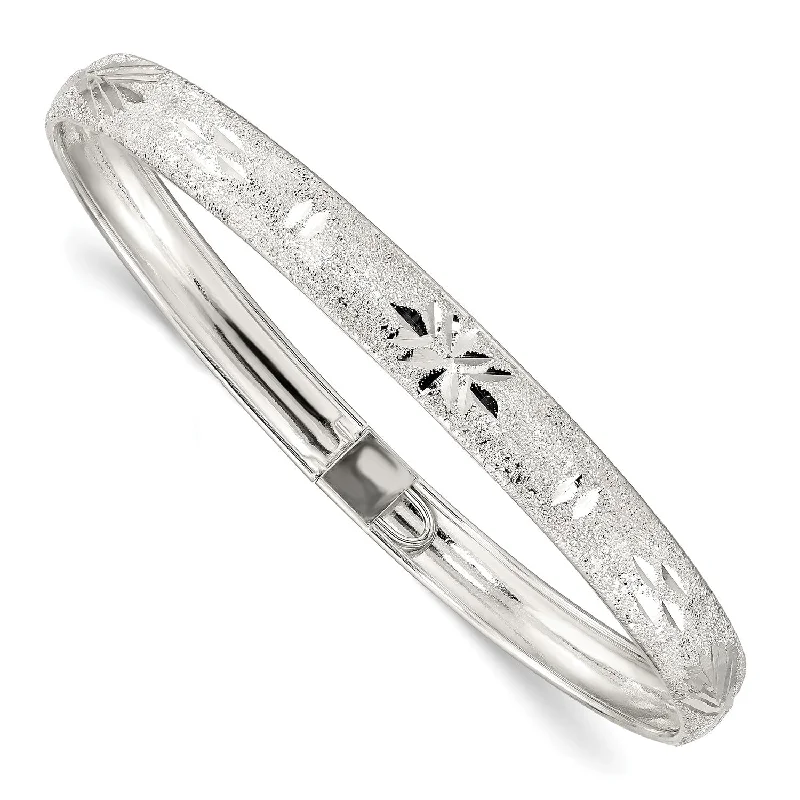 The Biggest Jewelry Sale Of The Year Is Here Sterling Silver 7.25-inch 6.5MM Diamond-cut Flexible Bangle Bracelet The Biggest Jewelry Sale Of The Year Is Here Sterling Silver 7.25-inch 6.5MM Diamond-cut Flexible Bangle Bracelet