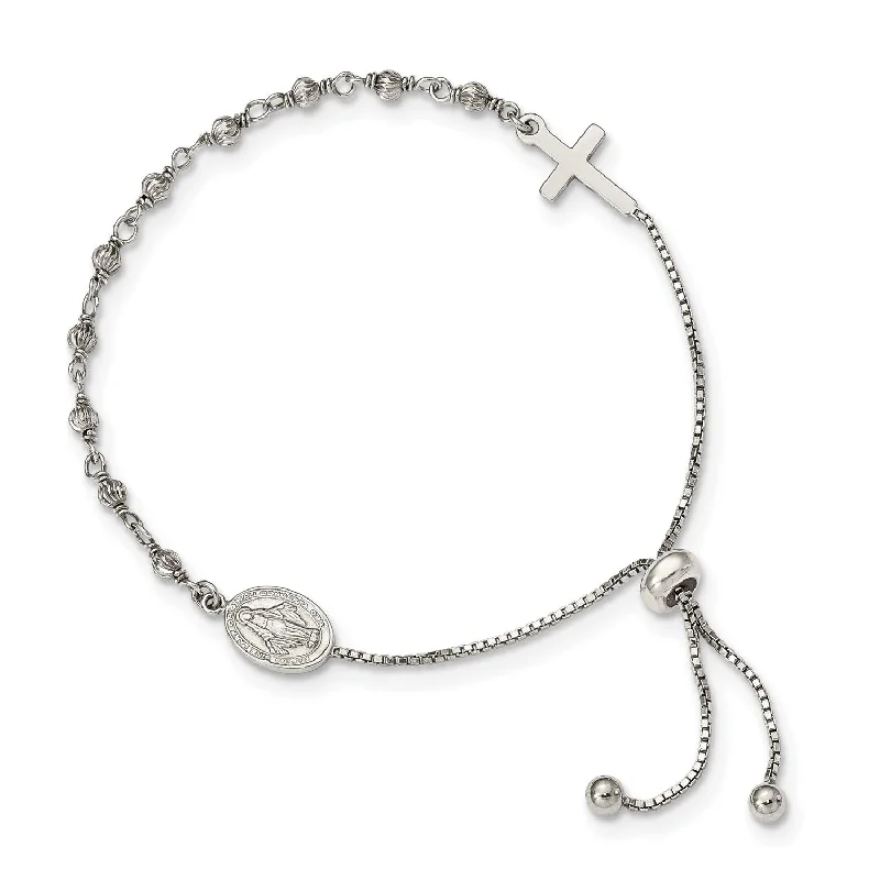 Discounted Jewelry For A Glamorous Look Sterling Silver Bolo Cross Miraculous Bracelet Discounted Jewelry For A Glamorous Look Sterling Silver Bolo Cross Miraculous Bracelet