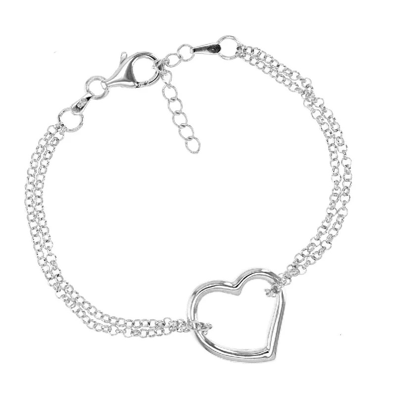 Breathtaking Jewelry At Limited-Time Savings Sterling Silver Heart 7+1-inch Bracelet Breathtaking Jewelry At Limited-Time Savings Sterling Silver Heart 7+1-inch Bracelet