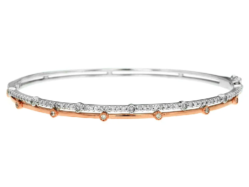 Sparkle On A Budget – Fine Jewelry For Less Two-Tone Gold Diamond Bangle Bracelet