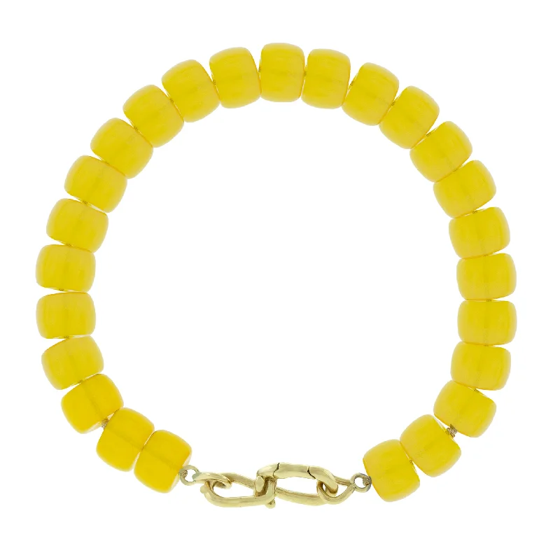 Customized Silver Jewelry For Unique Style Wire Clasp on Yellow Glass Bead Bracelet Customized Silver Jewelry For Unique Style Wire Clasp on Yellow Glass Bead Bracelet