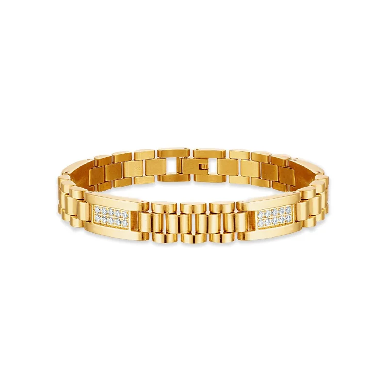 Classic And Modern Jewelry Styles On Sale Yellow Stainless Steel and Cubic Zirconia 8-inch 10MM Bracelet Classic And Modern Jewelry Styles On Sale Yellow Stainless Steel and Cubic Zirconia 8-inch 10MM Bracelet