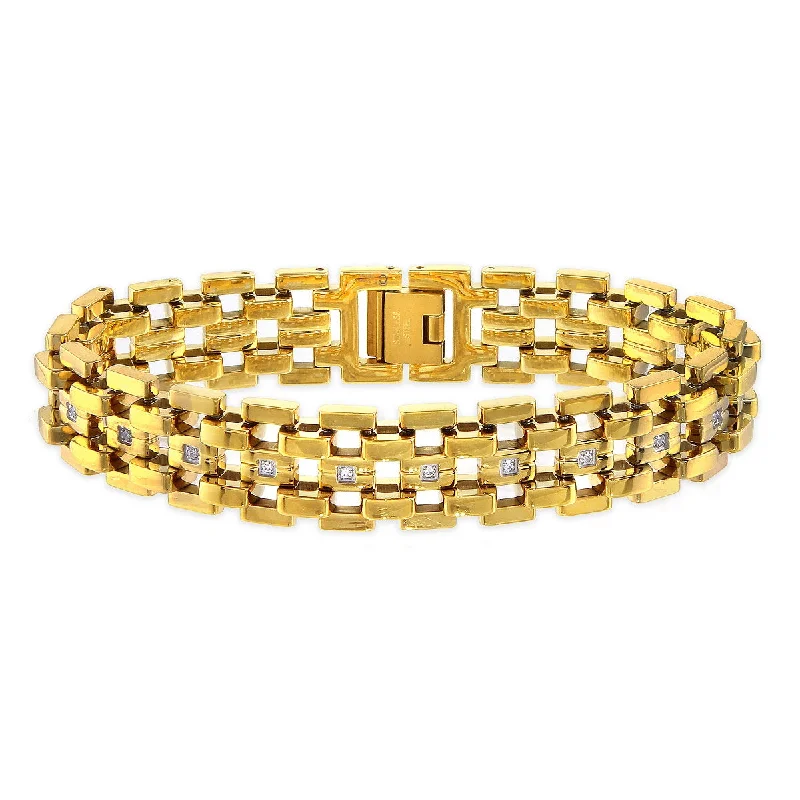 Limited-Time Offer On Elegant Jewelry Pieces Yellow Stainless Steel Cubic Zirconia 8.5-inch 16MM Bracelet Limited-Time Offer On Elegant Jewelry Pieces Yellow Stainless Steel Cubic Zirconia 8.5-inch 16MM Bracelet