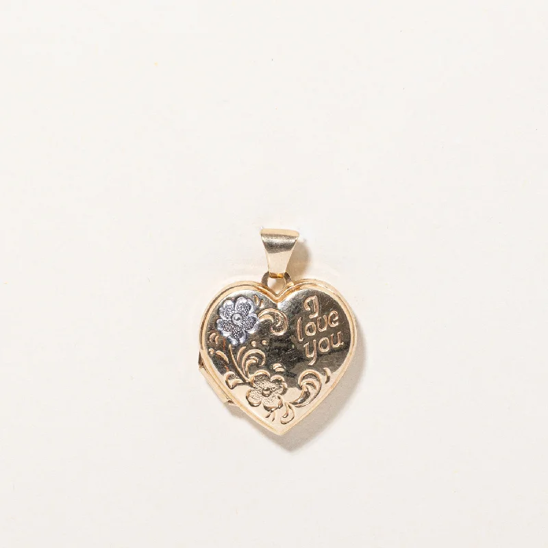 Final Call For Exquisite Jewelry At Reduced Rates 10k Two Tone Gold "I Love You" Heart Locket Final Call For Exquisite Jewelry At Reduced Rates 10k Two Tone Gold "I Love You" Heart Locket