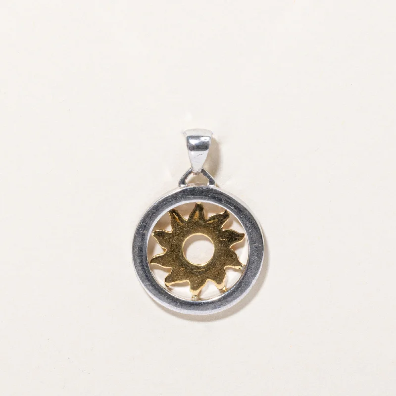 Jewelry Sale Bonanza – Grab Your Sparkle Now 10k Two Tone Gold Sun Pendant
