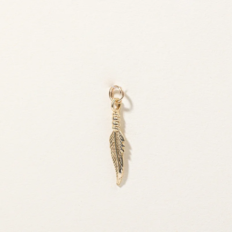 Elegant Jewelry, Exclusive Prices – Shop Now 10k Yellow Gold Feather Charm