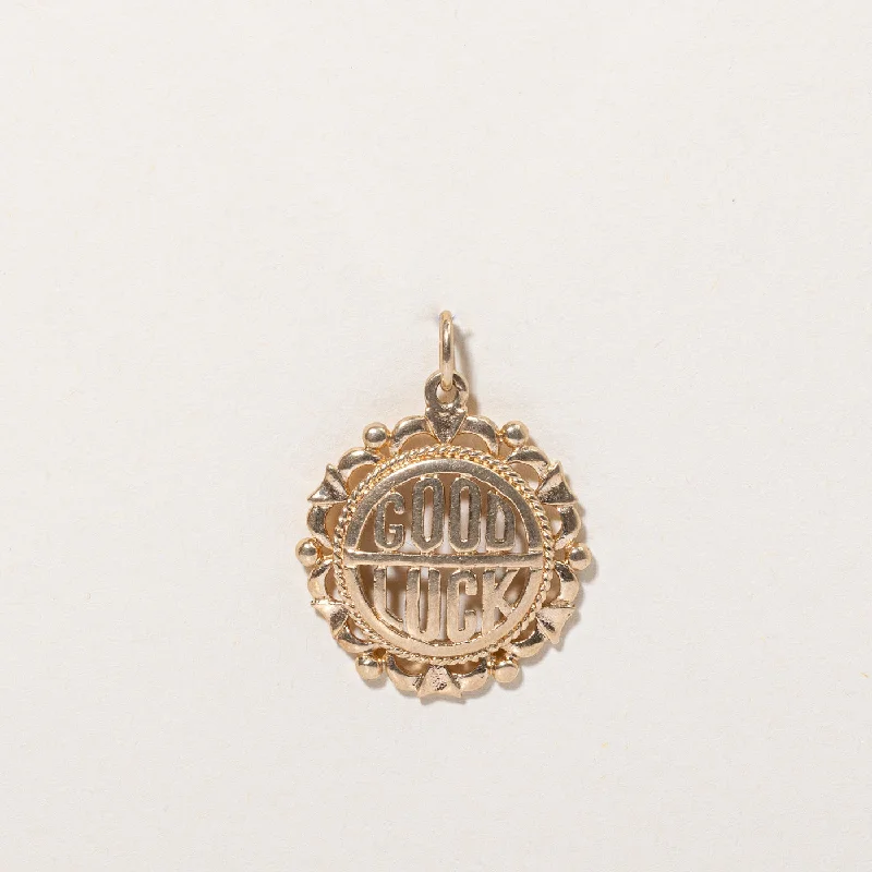 Dazzle In Elegance With Our Biggest Jewelry Sale 10k Yellow Gold "Good Luck" Charm