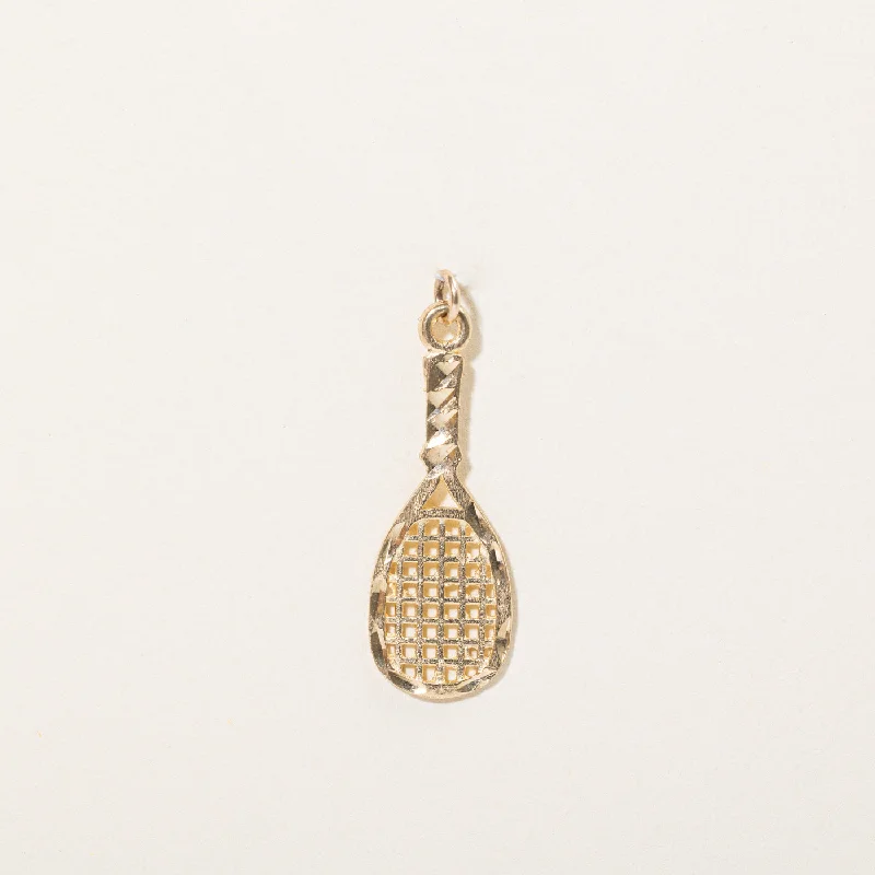 Final Call For Exquisite Jewelry At Reduced Rates 10k Yellow Gold Tennis Racket Charm