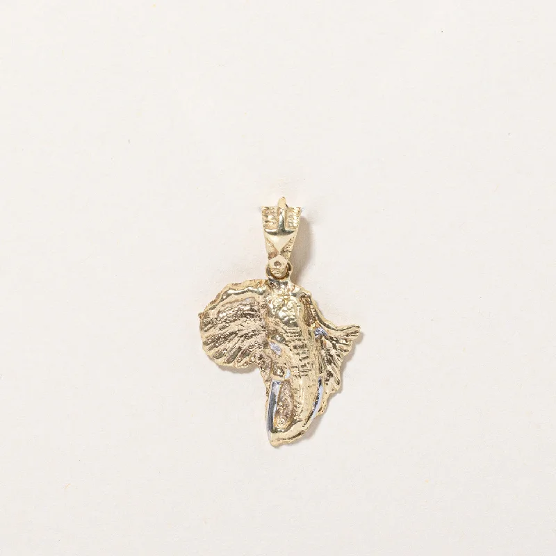 Exclusive Gemstone Jewelry Markdowns – Shop Now 14k Two Tone Gold Elephant Pendant