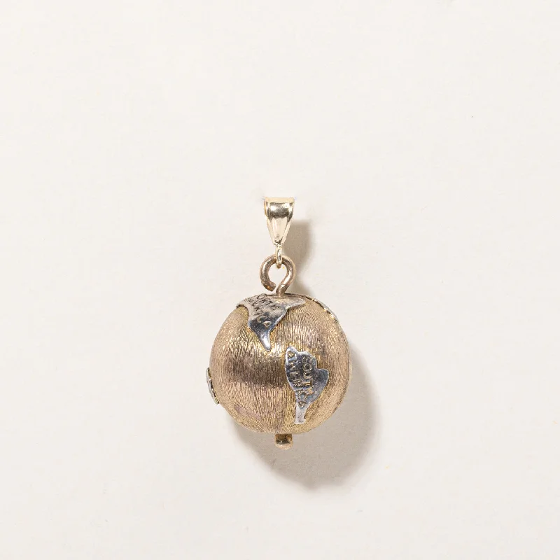 Exclusive Online Jewelry Sale – Don't Wait 14k Two Tone Spinning Globe Pendant