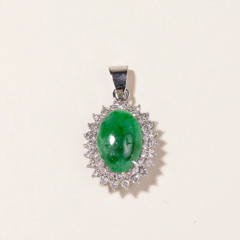 Get Ready To Sparkle – Special Jewelry Discounts 14K White Gold Jade & Diamond Pendant | 15.70x11.00x3.00mm, 1.00ctw | Get Ready To Sparkle – Special Jewelry Discounts 14K White Gold Jade & Diamond Pendant | 15.70x11.00x3.00mm, 1.00ctw |