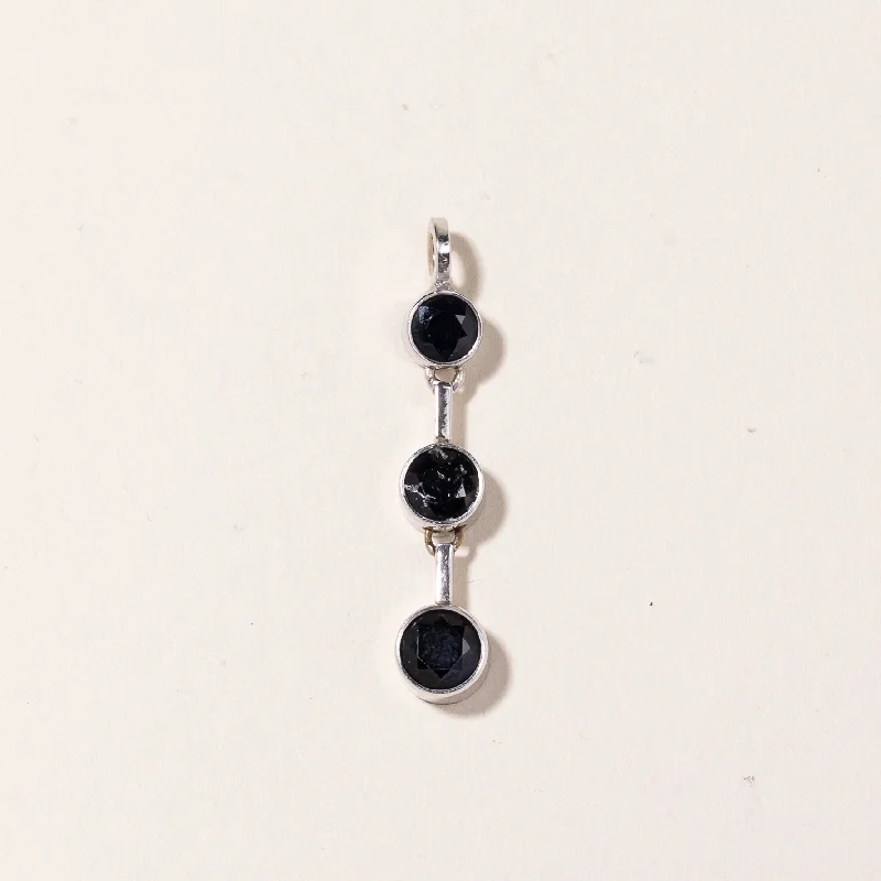 Your Dream Jewelry At Dream Prices 14K White Gold Three Stone Sapphire Pendant | 1.67ctw