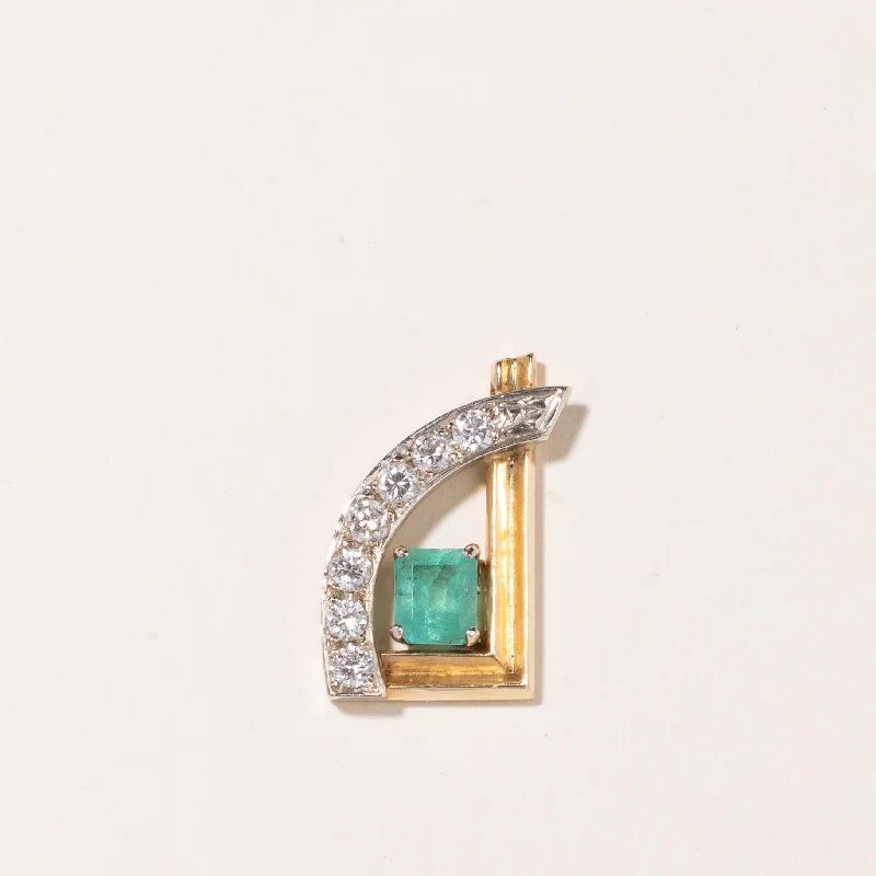 High-End Jewelry, Now More Affordable Than Ever 14K Yellow and White Gold Emerald & Diamond Pendant | 1.20ct, 0.60ctw High-End Jewelry, Now More Affordable Than Ever 14K Yellow and White Gold Emerald & Diamond Pendant | 1.20ct, 0.60ctw