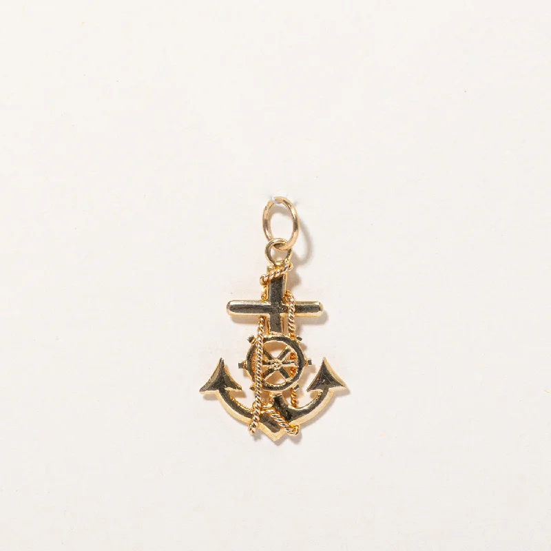 Don't Miss These Dazzling Jewelry Discounts 14k Yellow Gold Anchor Cross Charm