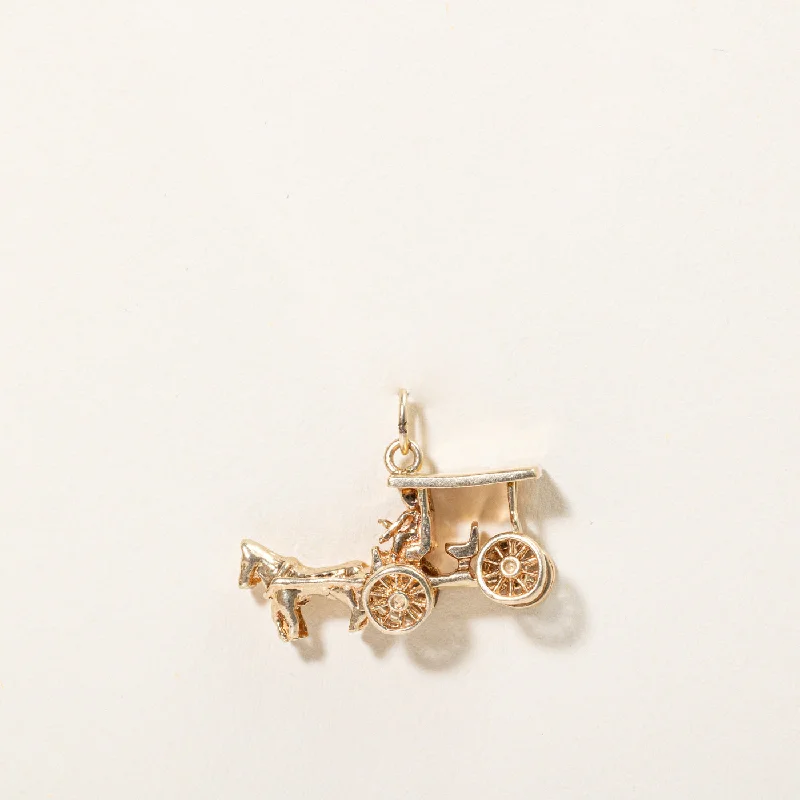 Luxury Jewelry Now At Special Promotional Rates 14k Yellow Gold Horse & Carriage Charm