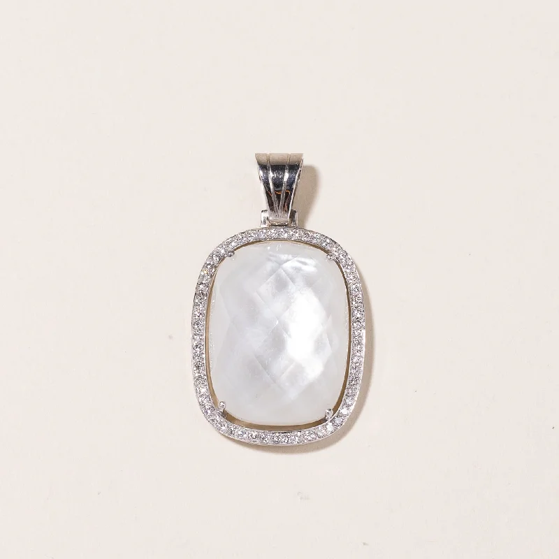 Elegant Jewelry, Affordable Luxury – Shop Now 18K White Gold Doublet & Diamond Pendant | 20.00x15.10x7.80mm, 0.36ctw Elegant Jewelry, Affordable Luxury – Shop Now 18K White Gold Doublet & Diamond Pendant | 20.00x15.10x7.80mm, 0.36ctw