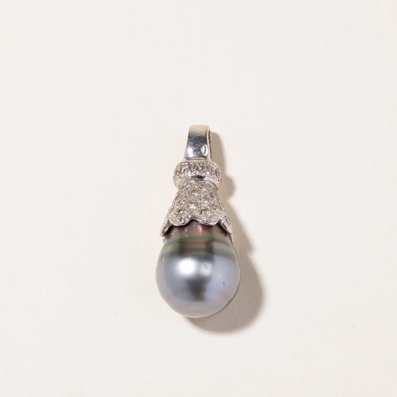 Premium Jewelry At Special Low Prices For A Limited Time 18k White Gold Black South Sea Pearl & Diamond Pendant | 12.80-16.00mm, 0.52ctw | Premium Jewelry At Special Low Prices For A Limited Time 18k White Gold Black South Sea Pearl & Diamond Pendant | 12.80-16.00mm, 0.52ctw |
