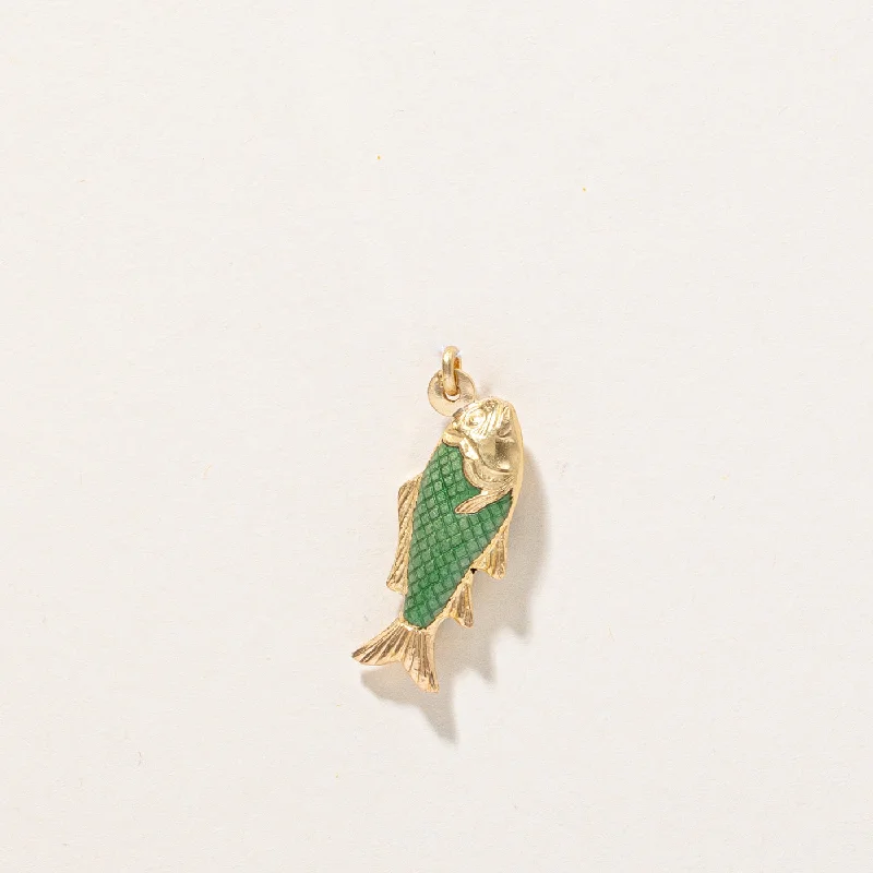 Timeless Beauty, Unbeatable Deals – Jewelry Sale On Italian 18k Yellow Gold & Green Enamel Pisces Fish Charm Timeless Beauty, Unbeatable Deals – Jewelry Sale On Italian 18k Yellow Gold & Green Enamel Pisces Fish Charm