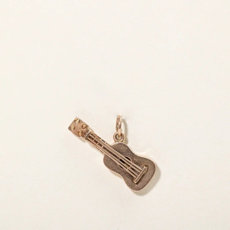 Luxury Handcrafted Jewelry For Elegant Looks 18k Yellow Gold Guitar Charm
