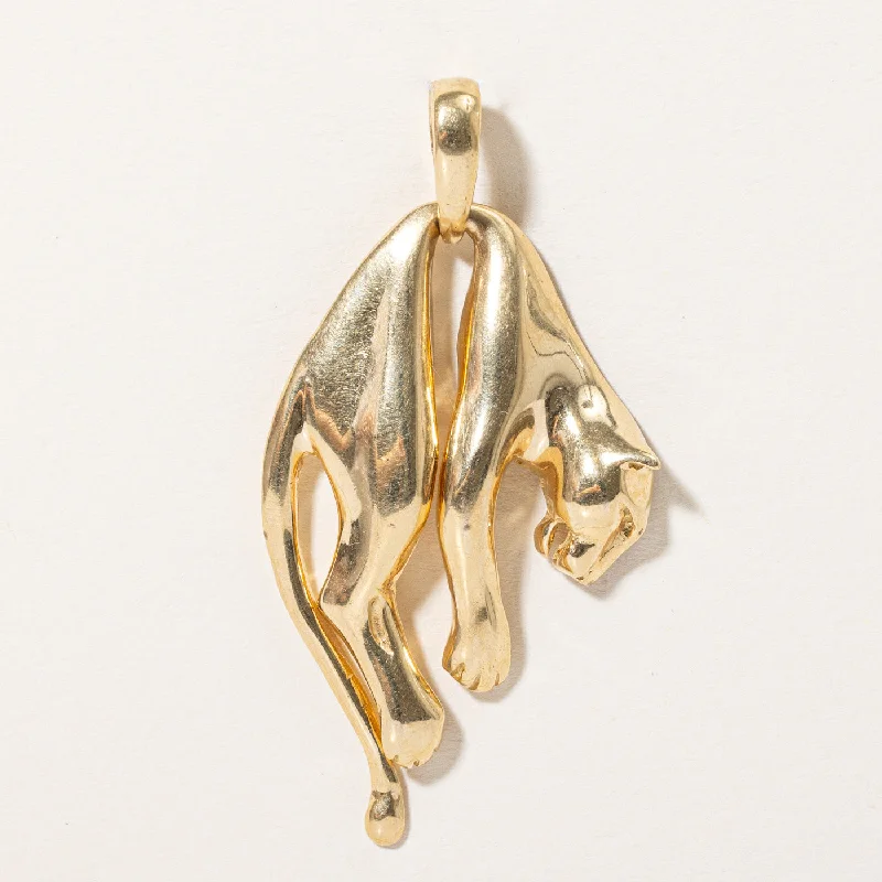 Unique Jewelry Designs Now At Discounted Rates 18k Yellow Gold Panther Pendant