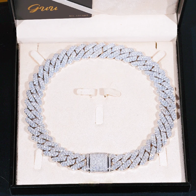 Shop Handcrafted Jewelry At Special Promotional Rates 19mm 2-Row Iced Prong Cuban Chain Shop Handcrafted Jewelry At Special Promotional Rates 19mm 2-Row Iced Prong Cuban Chain