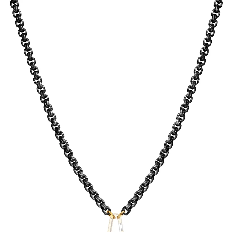 Bold And Beautiful Jewelry Now At Irresistible Prices 4mm Stainless Steel Black Hinge Chain Bold And Beautiful Jewelry Now At Irresistible Prices 4mm Stainless Steel Black Hinge Chain