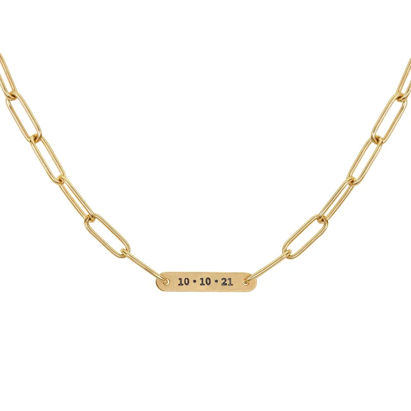 Your Perfect Accessory Now At The Best Price 5.2mm Gold Date Flat Bar Chain