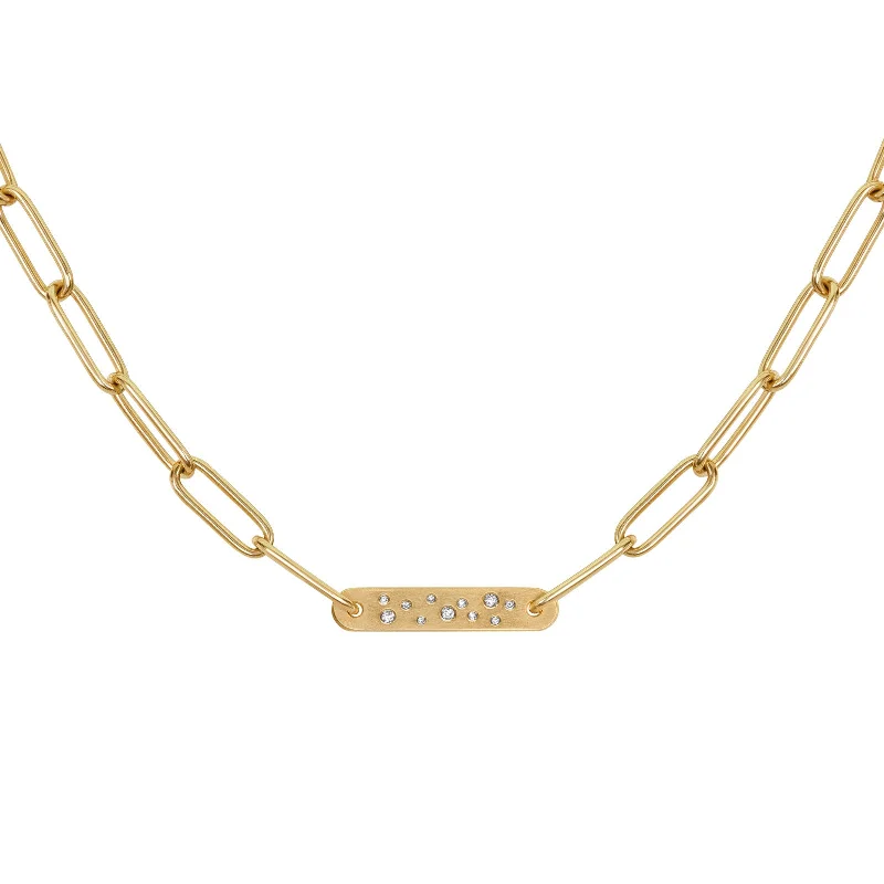 Unmissable Jewelry Clearance – Final Reductions 5.2mm Gold Diamond Flat Bar Chain