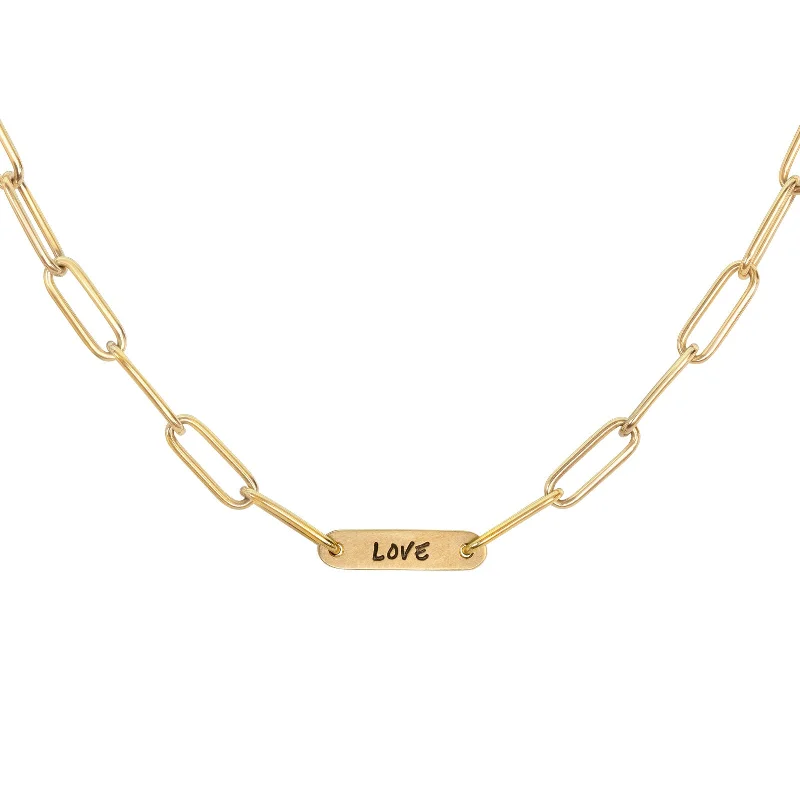 Jewelry Clearance – Final Chance To Save Big 5.2mm Gold Love Flat Bar Chain