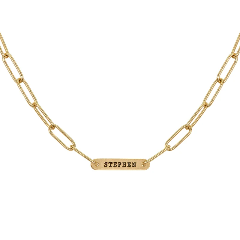 Personalized Jewelry Sale – Unique Gifts At Low Prices 5.2mm Gold Name Flat Bar Chain Personalized Jewelry Sale – Unique Gifts At Low Prices 5.2mm Gold Name Flat Bar Chain