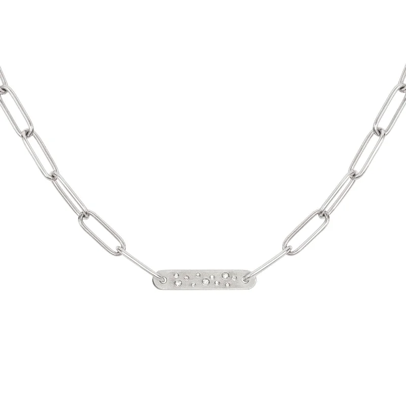 Glamorous Jewelry, Glamorous Deals – Shop Now 5.2mm Silver Diamond Flat Bar Chain