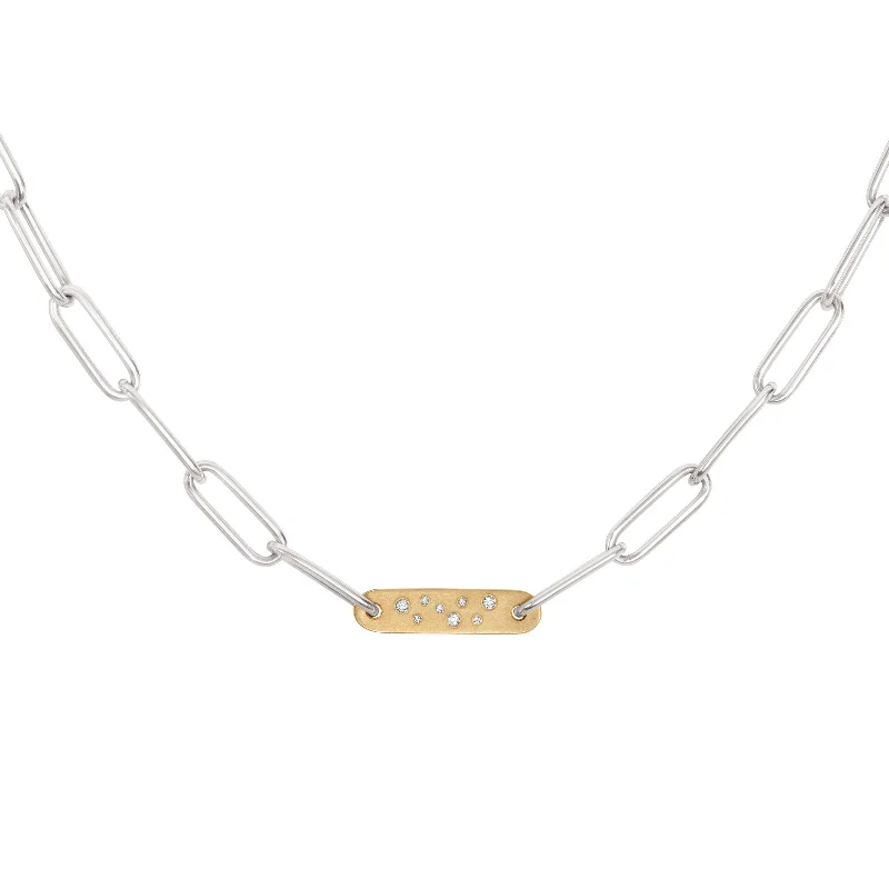 Don't Miss These Dazzling Jewelry Discounts 5.2mm Silver & Gold Diamond Flat Bar Chain Don't Miss These Dazzling Jewelry Discounts 5.2mm Silver & Gold Diamond Flat Bar Chain