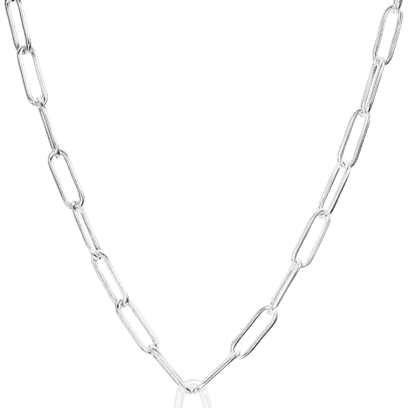 Handmade Pearl Jewelry For Timeless Elegance 5.2mm Silver Link Hinge Chain