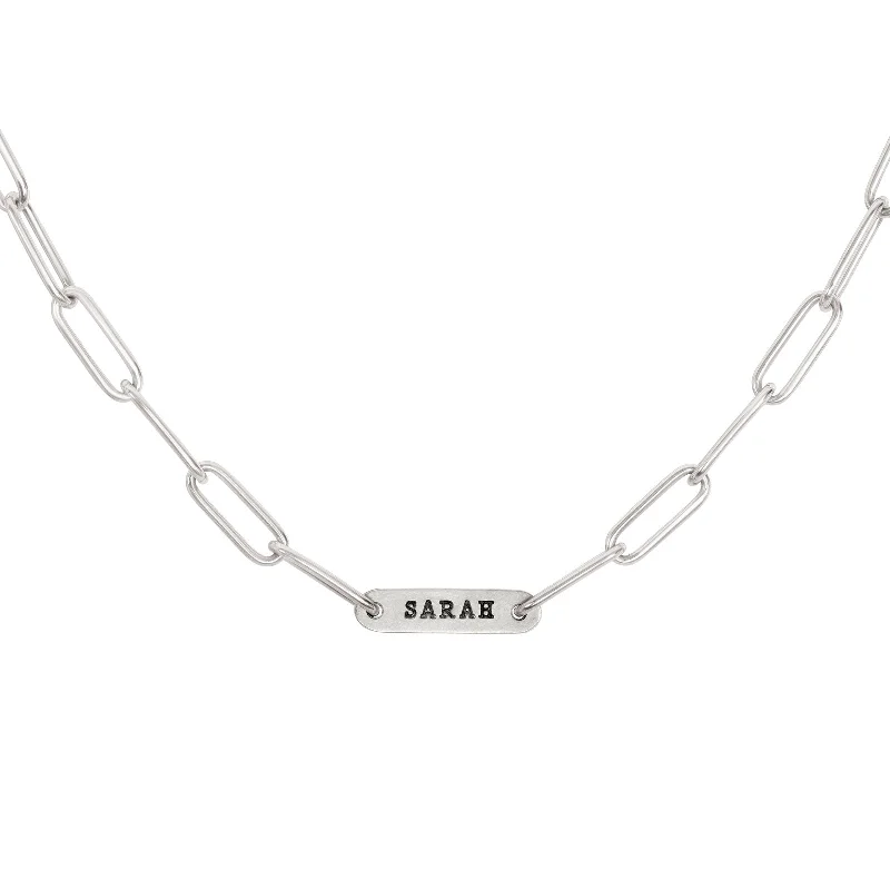 Jewelry Sale Bonanza – Grab Your Sparkle Now 5.2mm Silver Name Flat Bar Chain