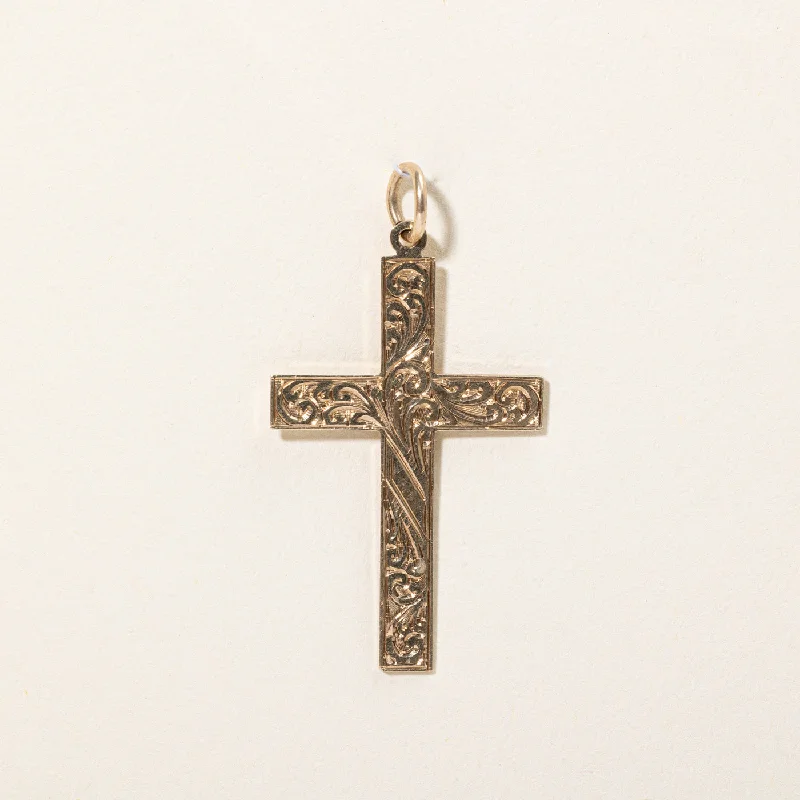 Premium Jewelry, Premium Discounts – Act Fast 1938 Chester 9k Yellow Gold Cross Pendant