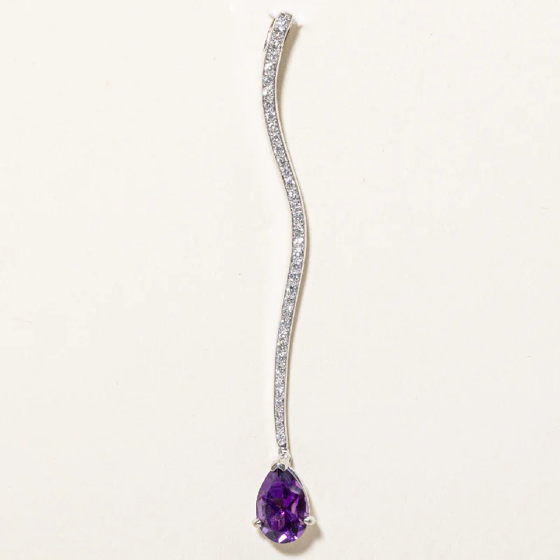 Exclusive Jewelry Markdowns – Limited-Time Offer Amethyst & Diamond Drop Pendant | 1.10ct, 0.18ctw | Exclusive Jewelry Markdowns – Limited-Time Offer Amethyst & Diamond Drop Pendant | 1.10ct, 0.18ctw |