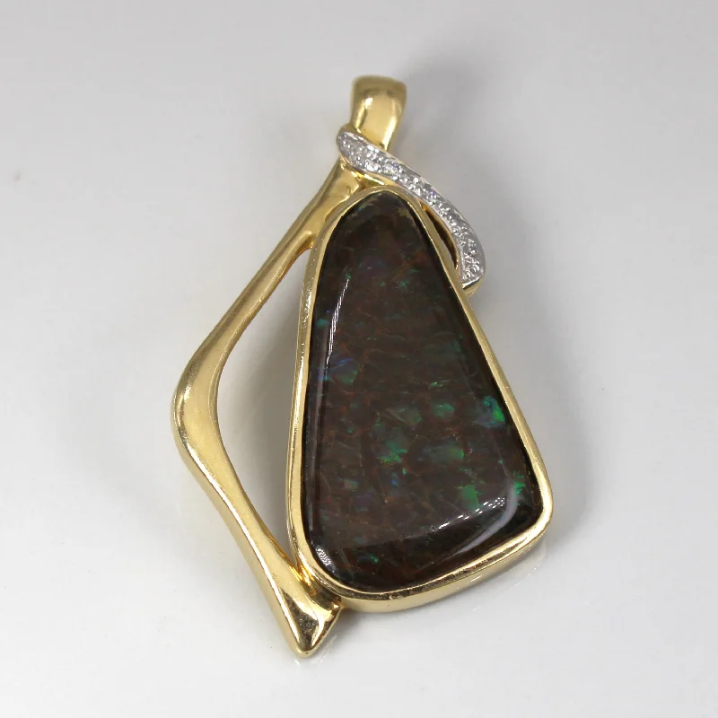 Exclusive Jewelry Offers – Shine For Less Black Opal Triplet & Diamond Pendant | 2.5ct | 0.04ctw | Exclusive Jewelry Offers – Shine For Less Black Opal Triplet & Diamond Pendant | 2.5ct | 0.04ctw |