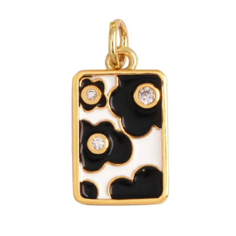 Celebrate With Sparkle – Jewelry Sale Now Live Black & White Flower Charm For Charm Necklace & Bracelet Celebrate With Sparkle – Jewelry Sale Now Live Black & White Flower Charm For Charm Necklace & Bracelet