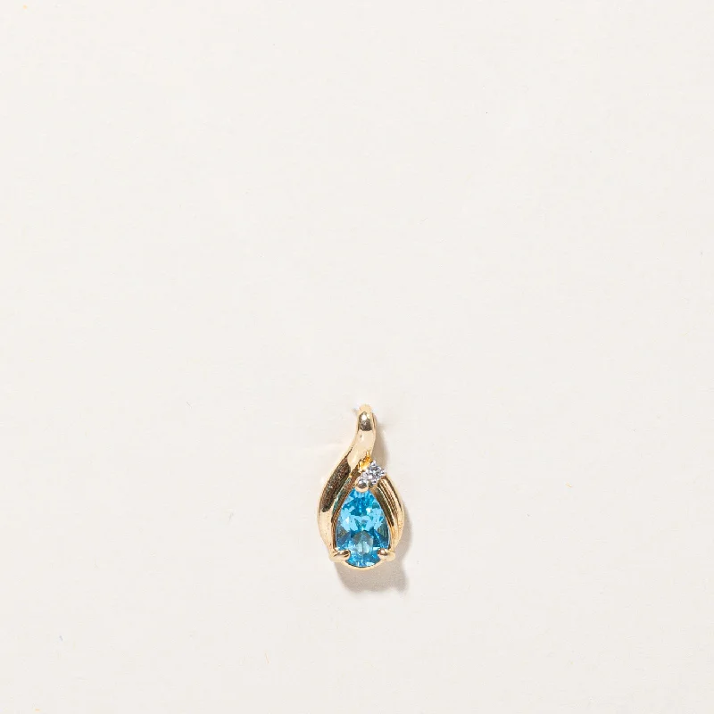 Discounted Jewelry For A Glamorous Look Blue Topaz & Diamond Pendant | 0.66ct, 0.01ct | Discounted Jewelry For A Glamorous Look Blue Topaz & Diamond Pendant | 0.66ct, 0.01ct |