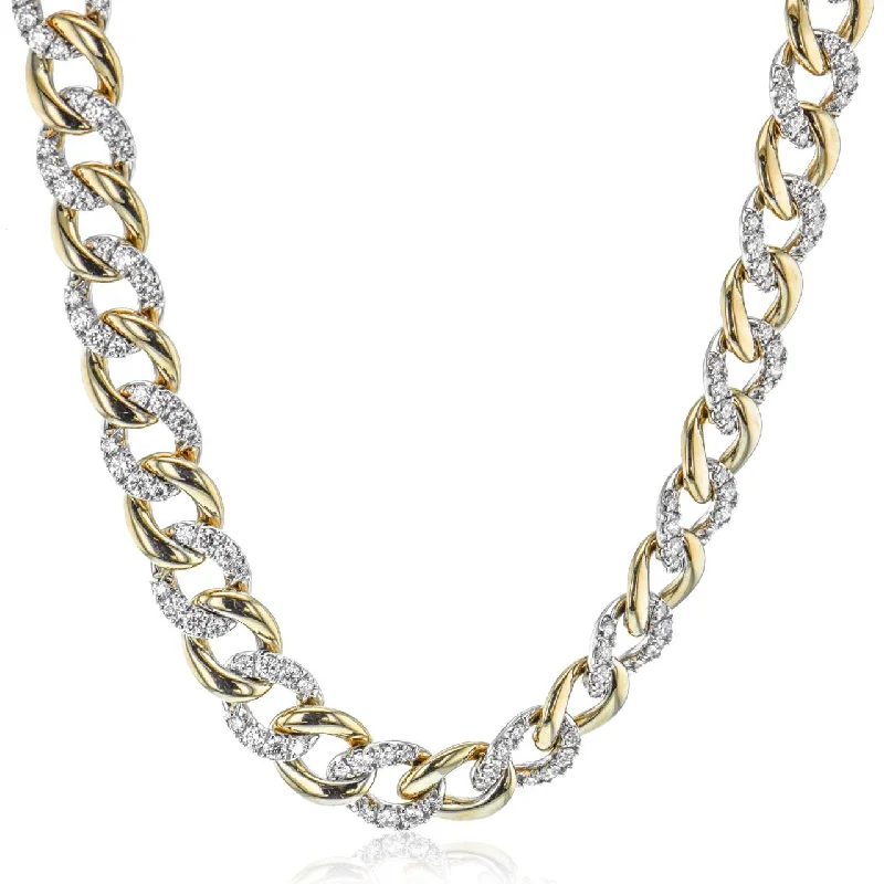 Shop Stylish Jewelry Now And Save Big Chain Link Necklace in 18k Gold with Diamonds
