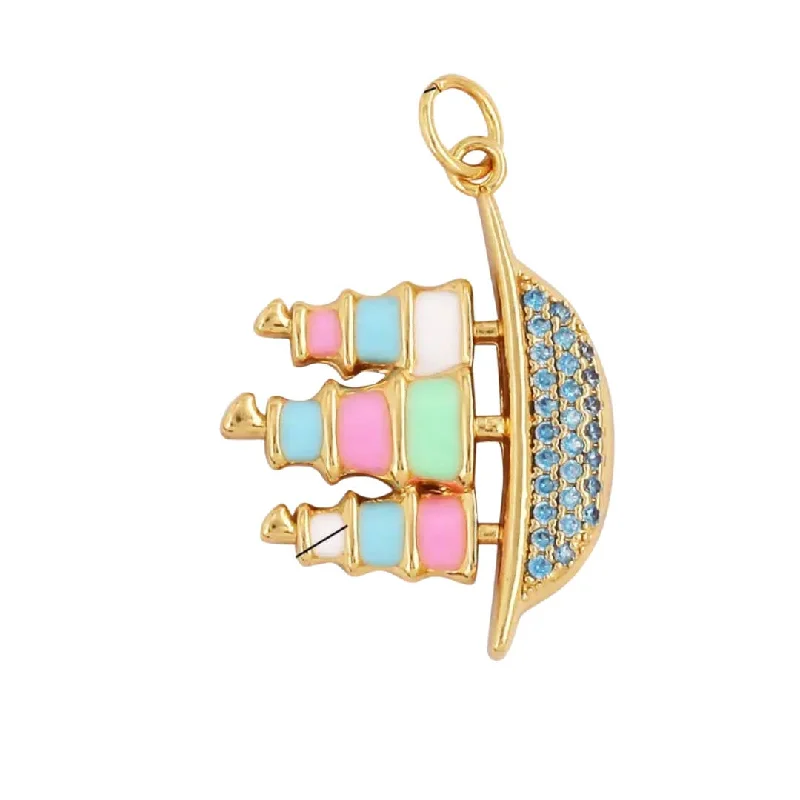 Timeless Elegance, Temporary Discounts – Act Fast Colorful Ship Charm For Charm Bar & Charm Necklace Timeless Elegance, Temporary Discounts – Act Fast Colorful Ship Charm For Charm Bar & Charm Necklace