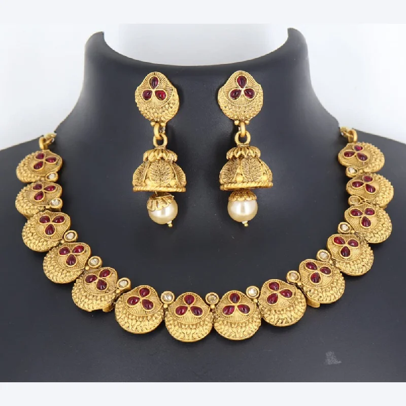 Limited-Time Offer On Elegant Jewelry Pieces Corbeda Fashion Gold Plated Pota Necklace Set