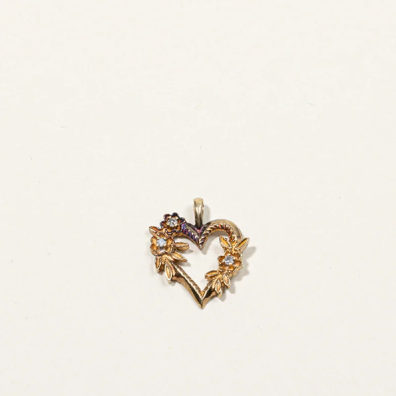 Discover Unique Jewelry With Special Limited-Time Offers Diamond Floral Heart Pendant | 0.03ctw |