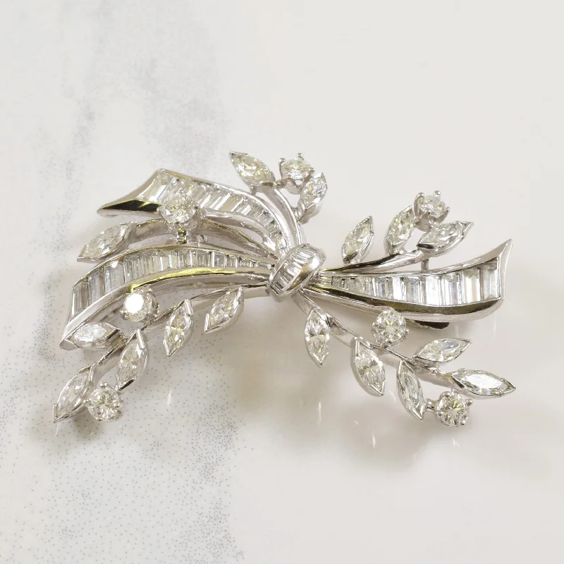 Affordable Luxury Jewelry – Style At A Great Price Floral Ribbon Diamond Brooch | 1.85ctw |